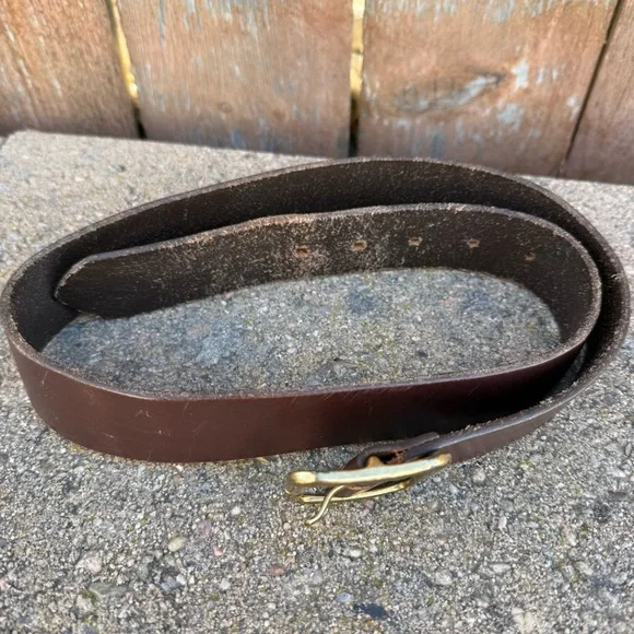 Men’s Brown Leather Belt Size 28-30 - Picture 3 of 7